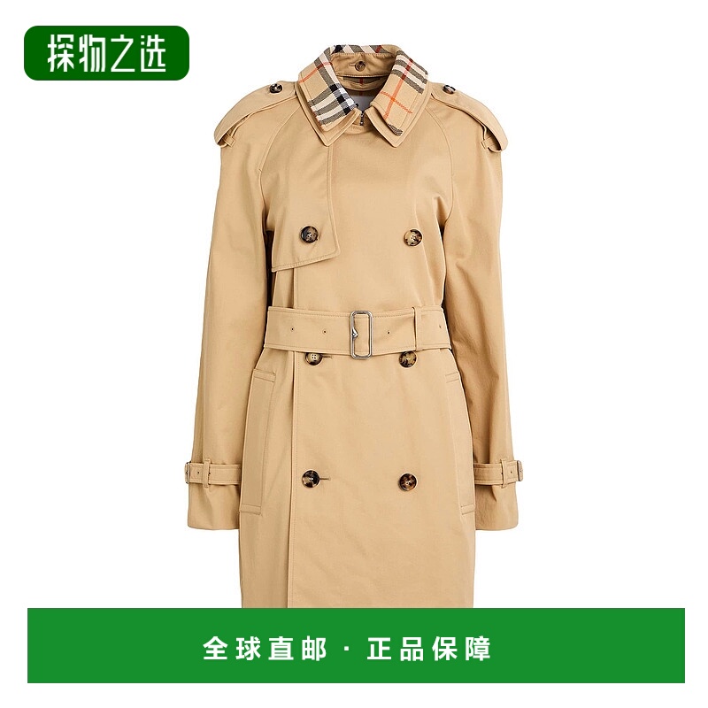 香港直邮Burberry 巴宝莉 女士 双排扣大衣 beige米色 舒适时尚