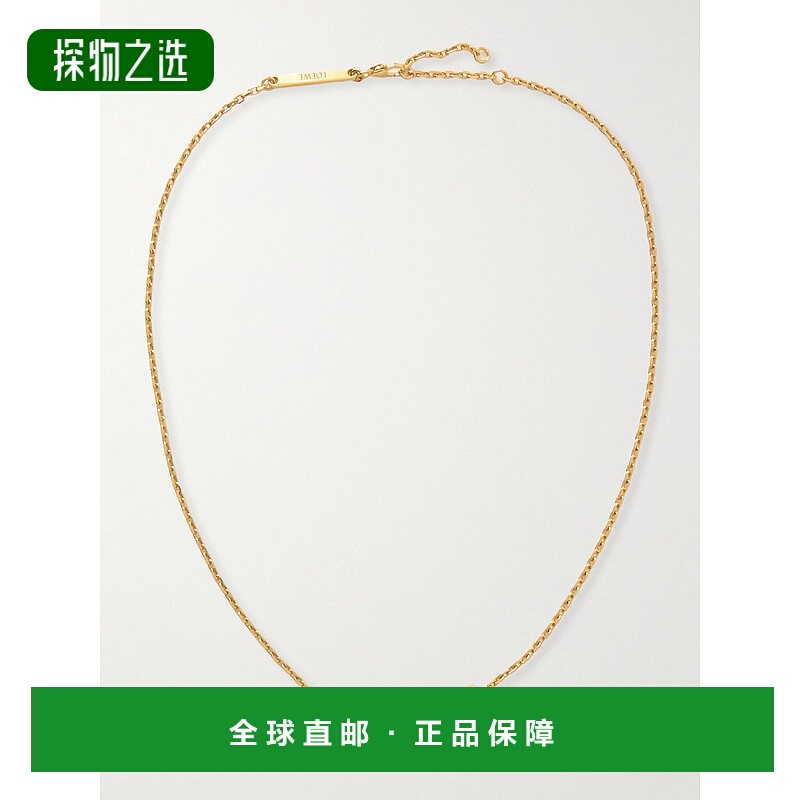1h可退 香港直邮LOEWE 罗意威 女士 镀金项链 J698241X01字母