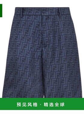 香港直邮Fendi FF Labyrinth提花短裤 FB1014AKEE休闲显瘦外穿