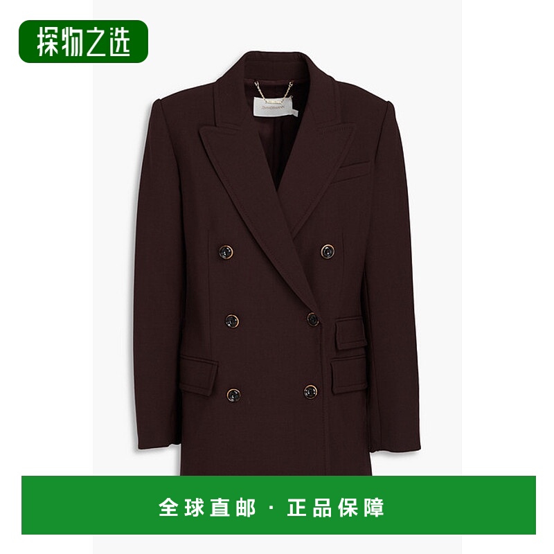 1h可退 香港直邮ZIMMERMANN 女士 双排扣绉纱西装外套 4940JF231C
