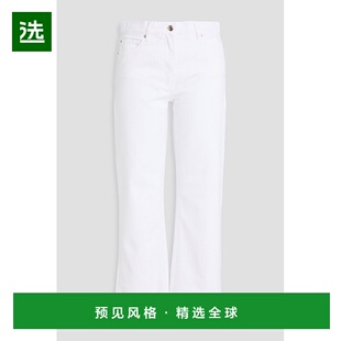 1h可退 香港直邮Iro 女士 短款磨破高腰直筒牛仔裤 WP22AIDENWHI0