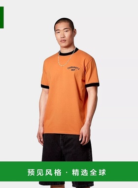 欧洲直邮Carhartt Wip 男士橙色棉短袖T恤针织