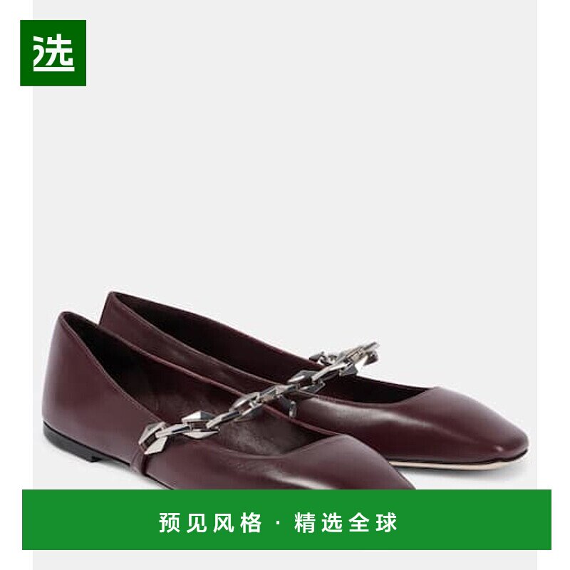 1h可退 香港直邮Jimmy Choo 周仰杰 女士 Diamond Tilda 皮质芭蕾