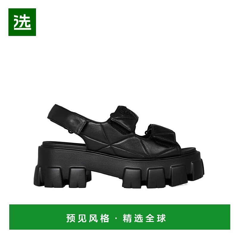 香港直邮Prada Monolith 徽标平底凉鞋 230478