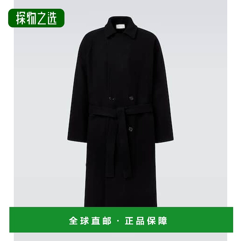香港直邮The Row 男士 Eomer 羊毛大衣 black黑色 舒适时尚