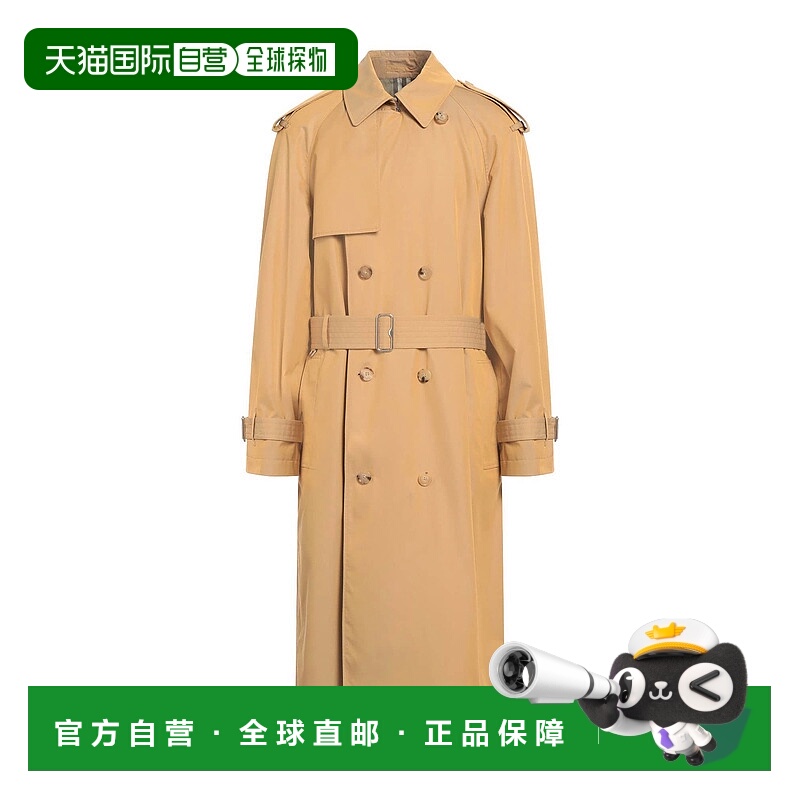 1h可退 香港直邮Burberry 巴宝莉 男士 双排扣大衣 brown棕色 舒