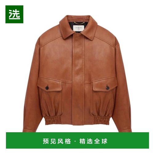 香港直邮Saint Laurent 长袖飞行员夹克 842948YCSK2皮衣