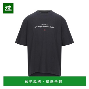 1h可退 【美国直邮】424男士T恤短袖圆领印花徽标上装简约时尚 舒