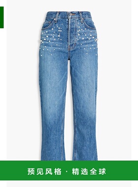 1h可退 香港直邮VERONICA BEARD 女士 Daniela 精饰高腰直筒牛仔