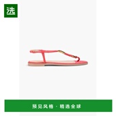 香港直邮Sergio Rossi 塞乔·罗西 1h可退 女士 精饰绒面革露跟凉