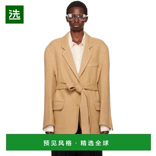 1h可退 【美国直邮】recto 米色手工单排扣西装夹克 女装修身时尚