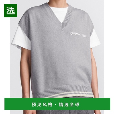 香港直邮Dior 徽标羊毛背心 443M647AT879迪奥