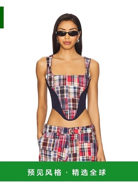 1h可退 香港直邮Danielle Guizio 女士 Mina 拼布紧身胸衣 S25128