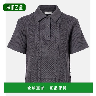 1h可退 香港直邮J.W. Anderson 女士 粗线针织羊毛棉混纺Polo衫