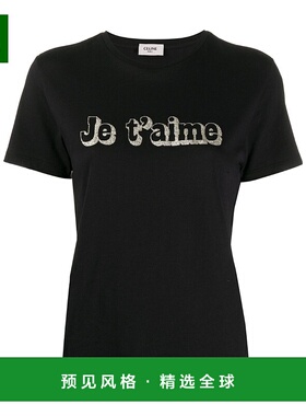 香港直邮Celine 黑色字母印花T恤 2X406768J.短袖正品时尚高级感