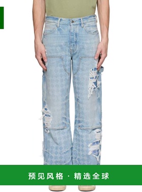 1h可退 香港直邮AMIRI 男士 蓝色 Repair Carpenter 牛仔裤 AMDNG