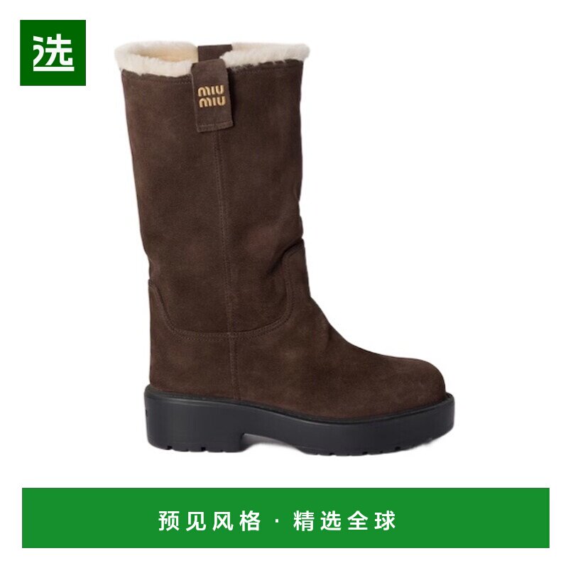 香港直邮Miu Miu 圆头中筒靴 5U270E3AE4FZF55