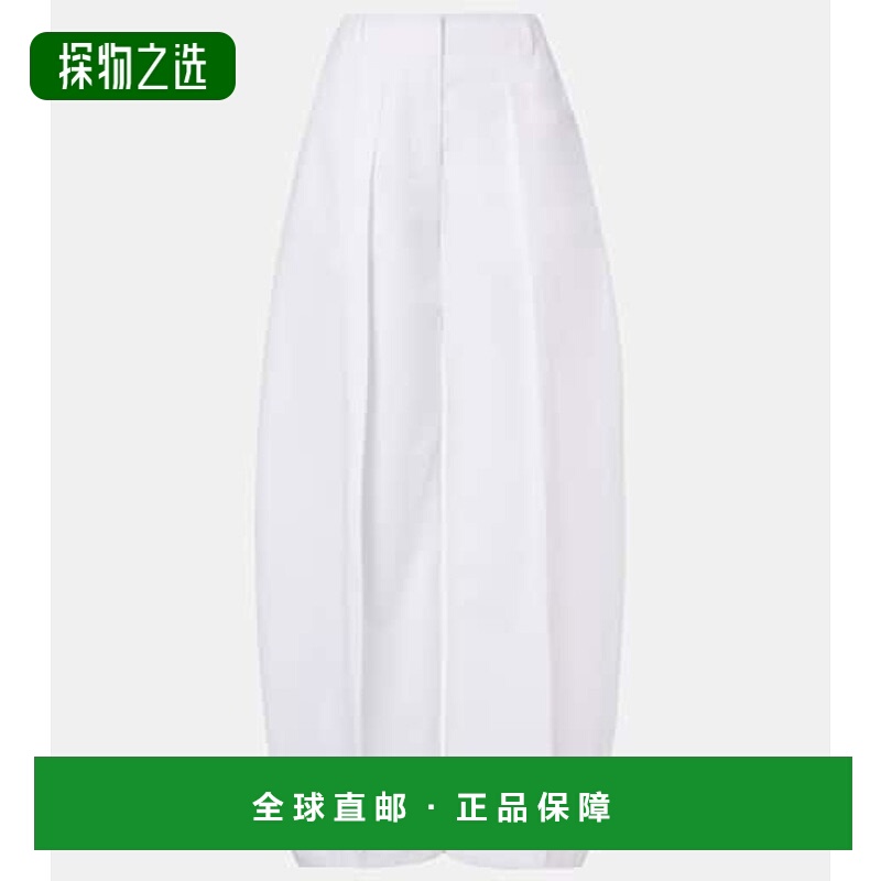 1h可退 香港直邮Jacquemus 女士 卵形棉质阔腿裤 white白色 舒适