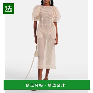 1h可退 香港直邮Simone Rocha 蒙娜·罗莎 女士 精饰褶皱网纱中长