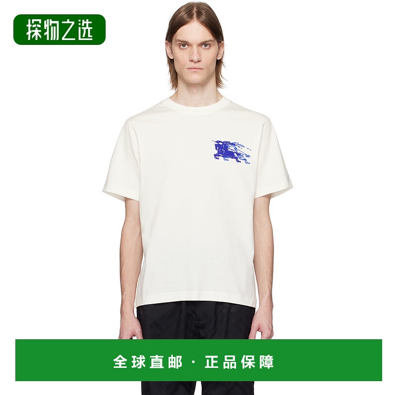 1h可退 香港直邮潮奢 Burberry 巴宝莉 男士 白色 EKD Cotton T