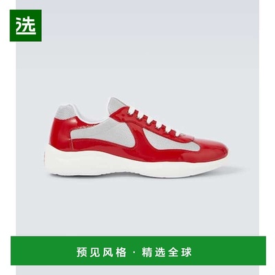香港直邮Prada 普拉达 男士 America's Cup 皮革边运动鞋男鞋