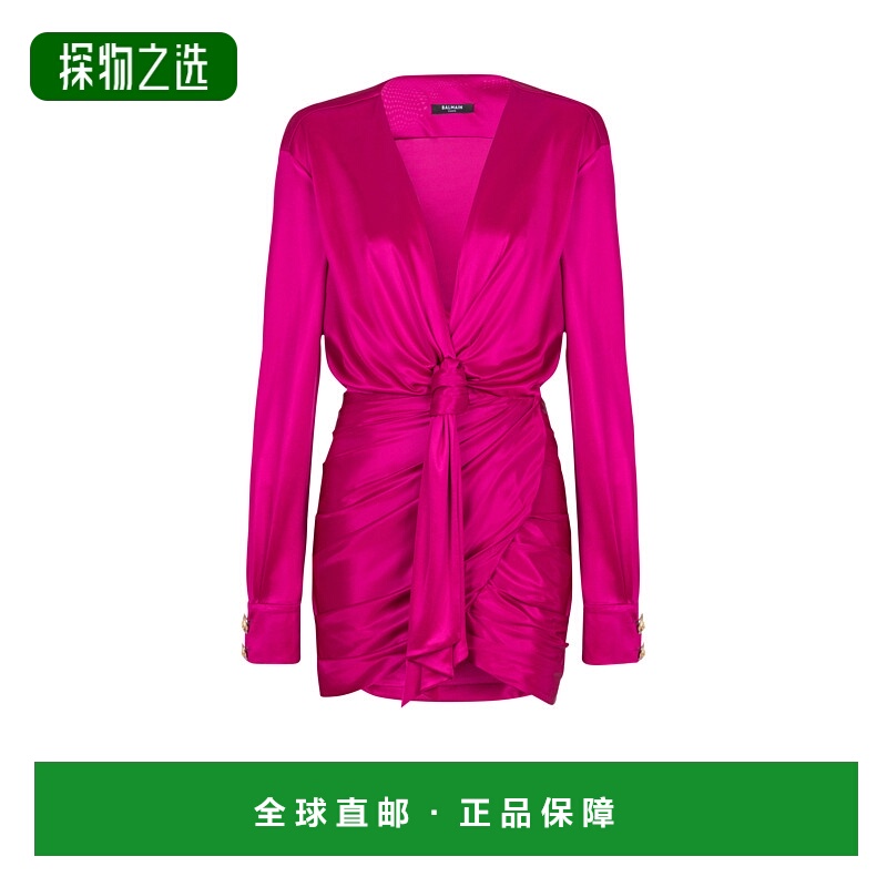 香港直邮Balmain 长袖针织连衣裙 FF1R9323JK74