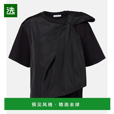 1h可退 香港直邮MaxMara 麦斯玛拉 女士 Colle 蝴蝶结装饰棉质针T