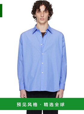 1h可退 香港直邮AURALEE 男士 蓝色 Suvin High Count Cloth Stri