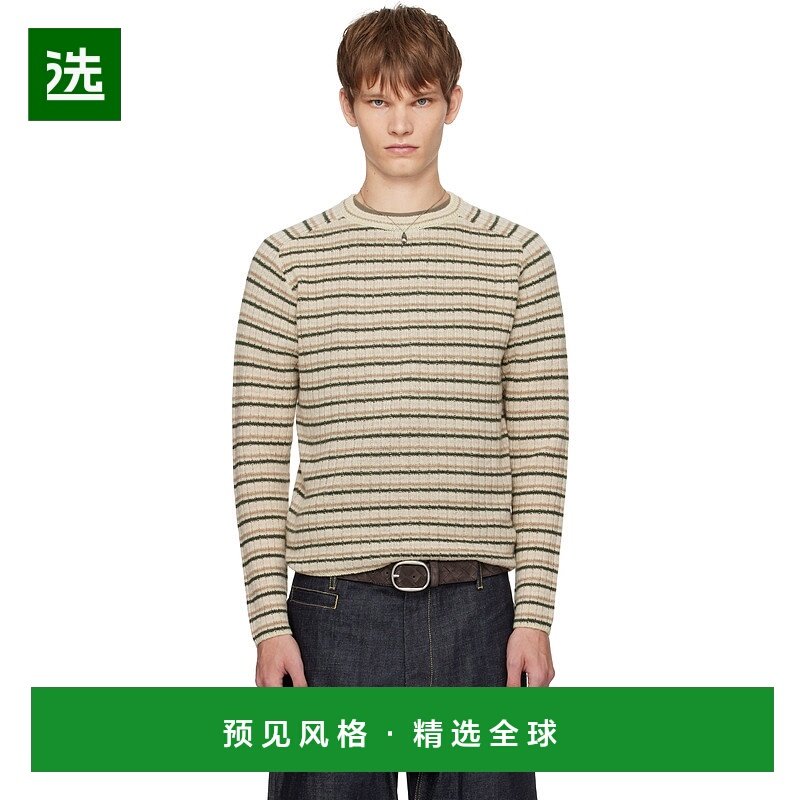 1h可退 香港直邮AURALEE 男士 米色毛衣 A25AP01SB 舒适时尚针织
