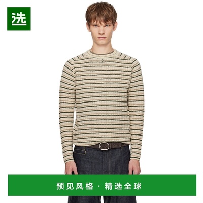1h可退 香港直邮AURALEE 男士 米色毛衣 A25AP01SB 舒适时尚针织