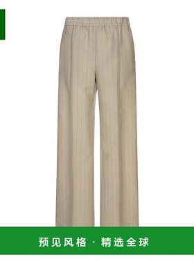 香港直邮Jil Sander 细条纹阔腿裤休闲裤 J01KA0187-J40275