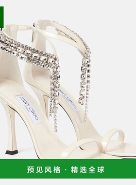 1h可退 香港直邮Jimmy Choo 周仰杰 女士 Verity 100 精饰皮质凉