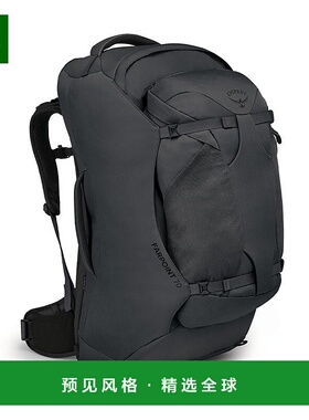 欧洲直邮Osprey Farpoint70 TravelPack男士深灰炭色聚酯纤维背包
