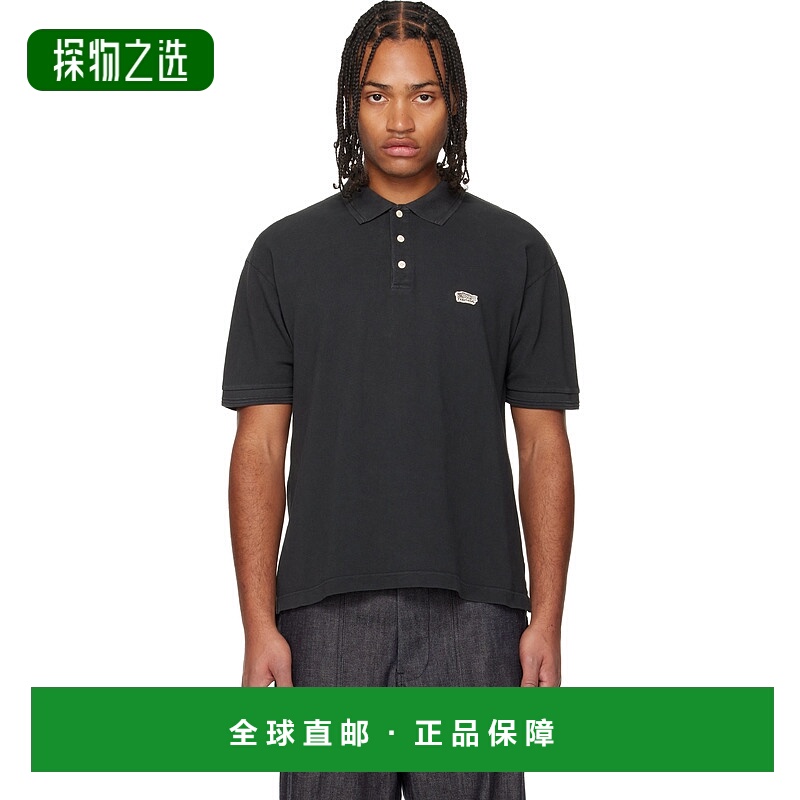 香港直邮Visvim 维斯维木 男士 黑色 Jumbo Weller S/S DMGD Polo