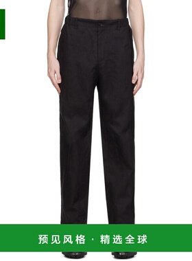 1h可退 香港直邮Feng Chen Wang 男士 黑色未收边长裤 FUS17TR05