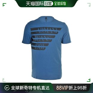 徽标T恤3Y6T19J00Z 蓝色短袖 ARMANI阿玛尼男士 香港直发EMPORIO