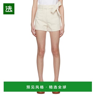 1h可退 【美国直邮】Recto 米色丝带牛仔短裤