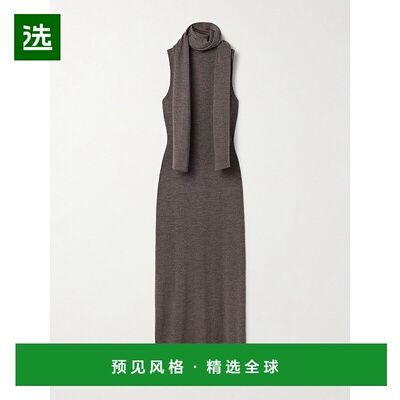 1h可退 香港直邮Staud 女士 Canal 围巾风格羊毛高领中长连衣裙 R
