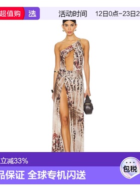 1h可退 香港直邮jaded london 女士 豹纹长款皱褶连衣裙 JWD4319