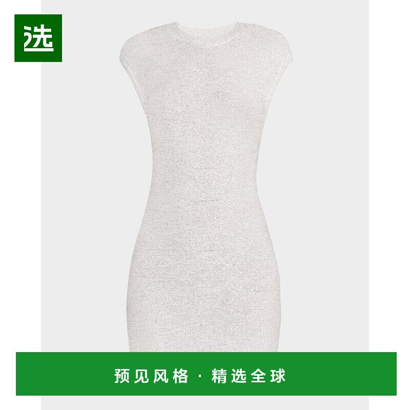 1h可退 【美国直邮】Herve Leger Delilah 亮片针织短袖迷你连衣