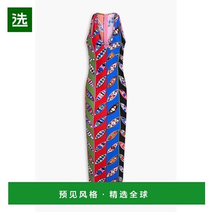1h可退 香港直邮Emilio Pucci 璞琪 女士 印花弹性针织长款连衣裙