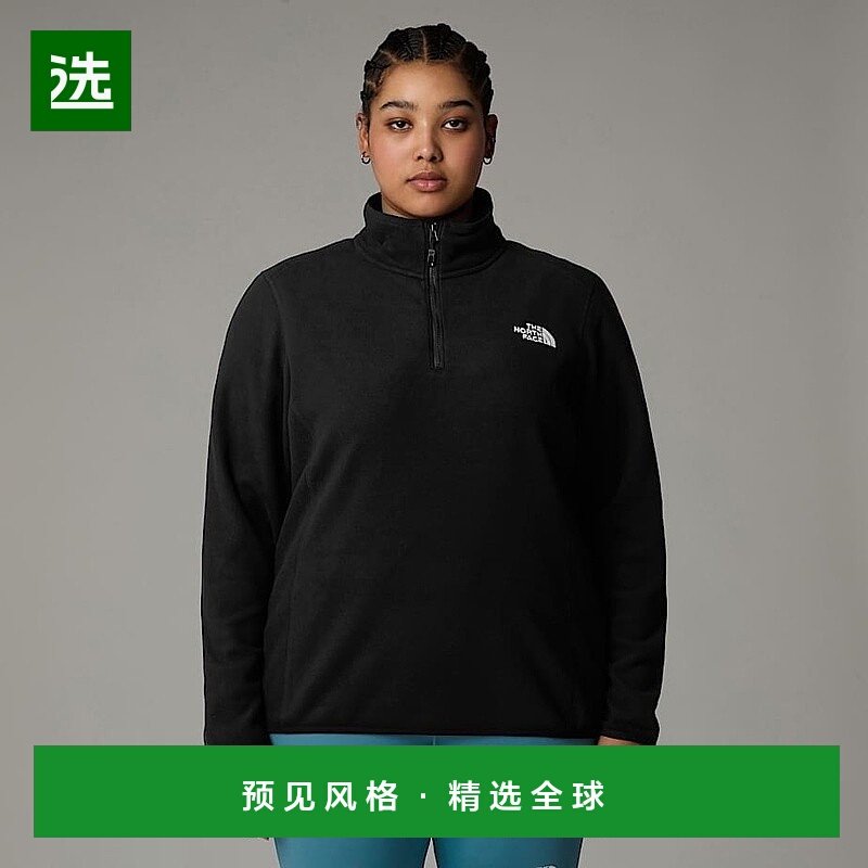 欧洲直邮北面女款加大码 100 Glacier 全拉链羊毛衫TheNorthF