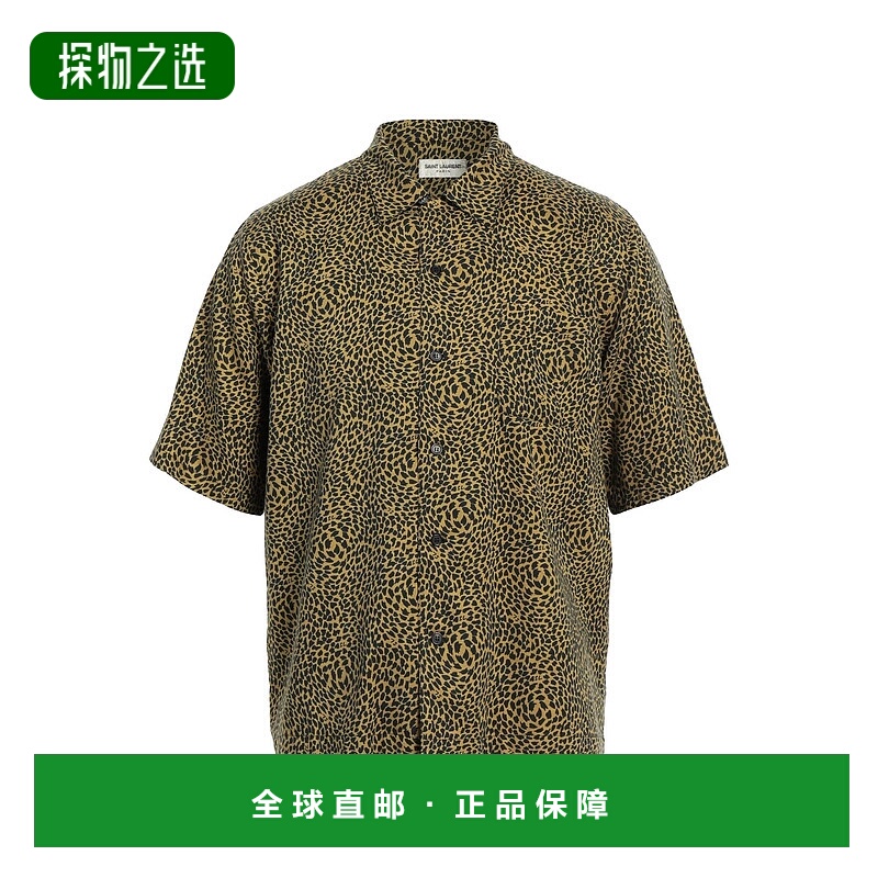 香港直邮Saint Laurent 圣罗兰 男士 花纹衬衫 green绿色 舒适时