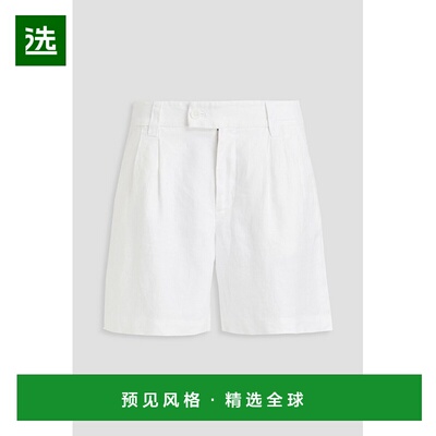 1h可退 香港直邮ALEX MILL 女士 褶裥亚麻斜纹布短裤 244WP117270