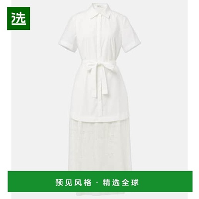 1h可退 香港直邮Simkhai 女士 Jenner 府绸蕾丝衬衫式连衣裙