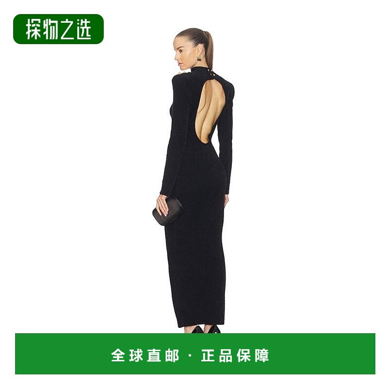 香港直邮Balmain 巴尔曼 女士 背部开口长款连衣裙 FF0RL226KI95
