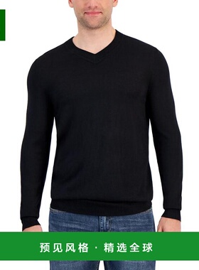 1h可退 【美国直邮】Alfani 男士长袖 V 领性能毛衣 专为 Macy s