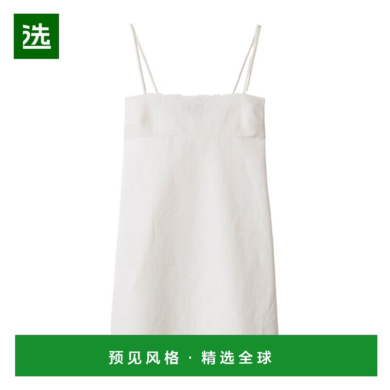 香港直邮Miu Miu 刺绣粗纺帆布迷你连衣裙 MF587517LVSOOO