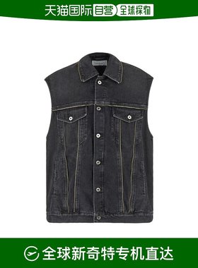 1h可退 香港直邮Off-white 男士 灰色拉链牛仔马甲 OMYR001F23DEN