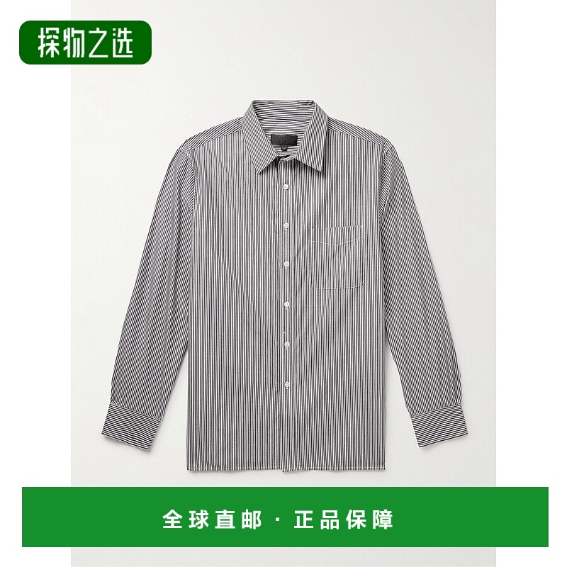 香港直邮NILI LOTAN 男士 Finn 条纹棉质府绸衬衫 11773W1378BSR